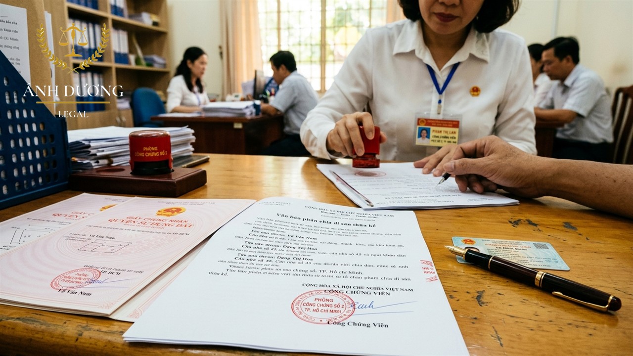 Mẫu văn bản khai nhận phân chia di sản thừa kế nhà đất chuẩn công chứng